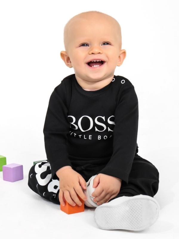 Ползунки-штанишки Крошка Я "Little Boss", рост 62-68 см, черный