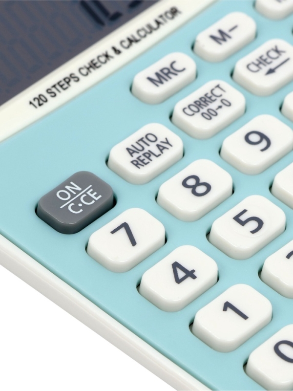 Калькулятор настольный 12-разрядный CT-72V, голубой