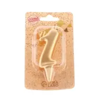 Свеча для торта &laquo;Цифра 1&raquo;, золотая, 5.5 см