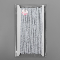 Тесьма декоративная &laquo;Шанель&raquo;, 8 мм, 10 &plusmn; 1 м, цвет белый/серебряный