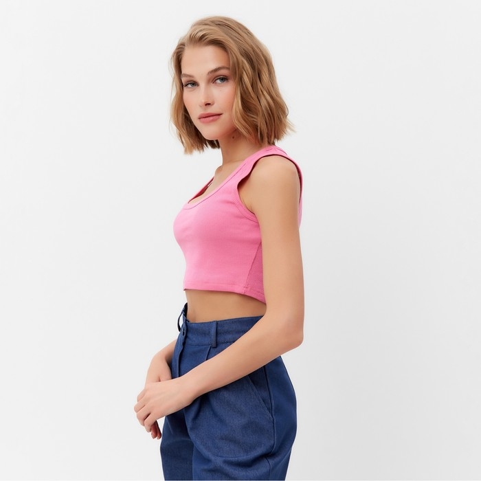 Топ женский MINAKU: Basic line цвет ярко-розовый, р-р 48