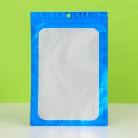 Пакет Зип-лок с окном, с еврослотом, синий, 15.5 х 23.5 см набор 20шт  10460426