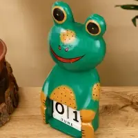 Календарь настольный &laquo;Лягушка&raquo;, 10&times;6.5&times;21 см, дерево, зелёный