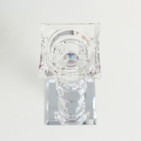 Подсвечник стекло на 1 свечу "Бефана с 4 подъемами" прозрачный d=2,2 и 3,5 см 6х6х18 см