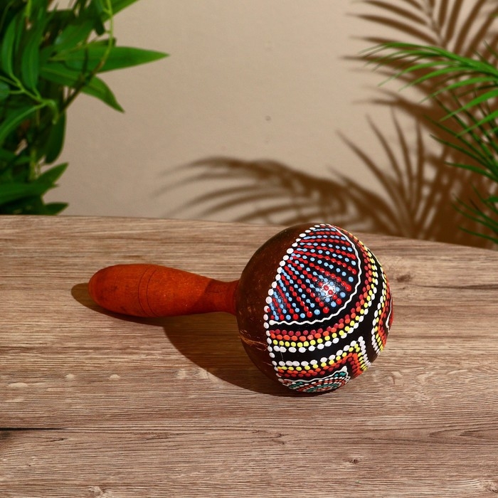 Сувенирный музыкальный инструмент Сувенирный музыкальный инструмент "Маракас" 22х9х9 см микс