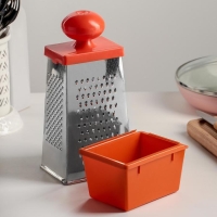 Тёрка &laquo;Комфорт&raquo;, 4 грани с контейнером 450 мл и круглой ручкой, 11&times;8,5&times;28 см, цвет МИКС