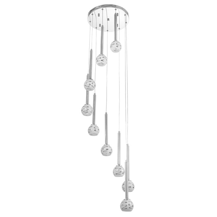 Светильник "Жаннетт" 9х3Вт G4 Хром 30х30х180см