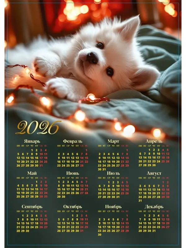 Календарь 2026 &laquo;Щенок&raquo;, А3