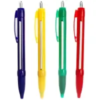 Ручка шариковая автоматическая ШПАРГАЛКА, СИНЯЯ 1.0мм, пласт корп, смен стерж 107мм, МИКС 10