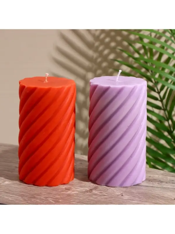 Свеча "Столб" 7,5х7,5х15 см, соевый воск, микс