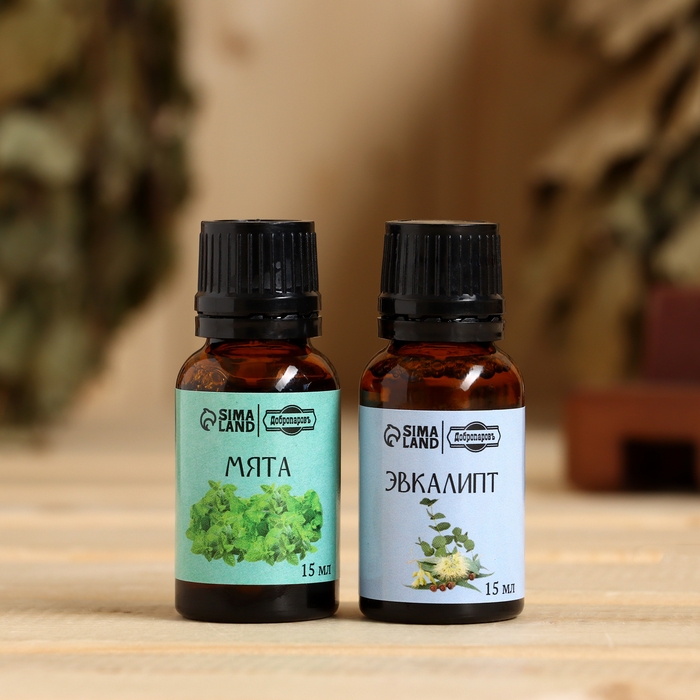 Набор эфирных масел 2 шт Набор эфирных масел 2 шт "Эвкалипт, Мята" по 15 мл