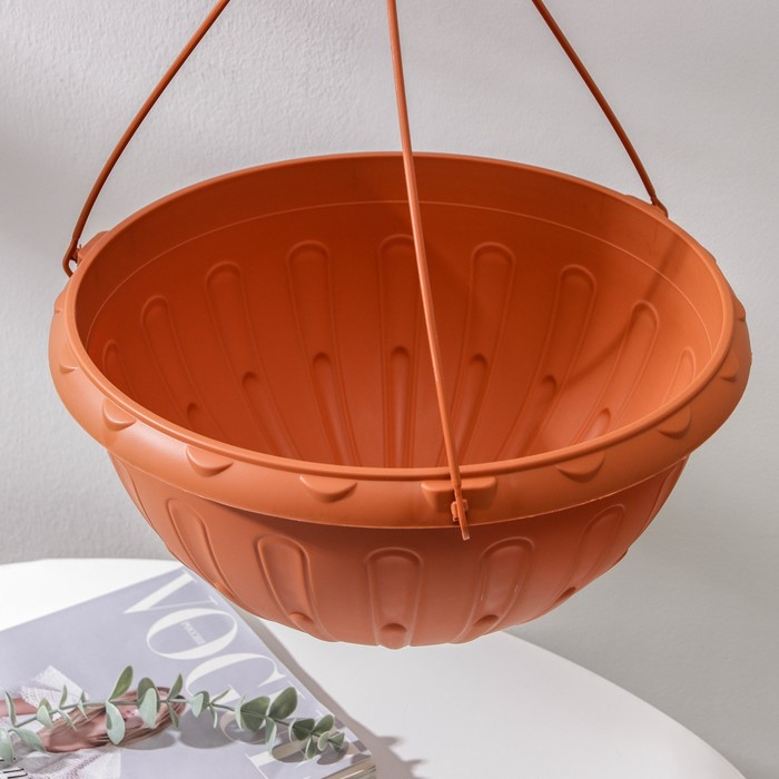 Кашпо уличное для цветов подвесное «Джулия», 8 л, цвет коричневый Кашпо уличное для цветов подвесное «Джулия», 8 л, цвет коричневый