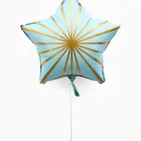 Воздушный шар фольгированный 18" звезда "Грани" цвет голубой сатин, набор 5 штук