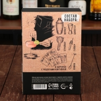 Набор барный &laquo;Крутой бармен&raquo;, 5 предметов, карточки с рецептами