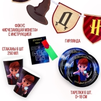 Набор бумажной посуды одноразовый Волшебного дня рождения!&raquo;: 6 тарелок, 6 стаканов