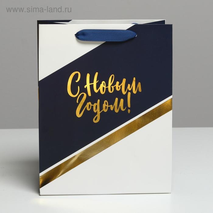 Пакет подарочный новогодний ламинированный &laquo;Удачи в Новом году&raquo;, MS 18 х 23 х 10 см