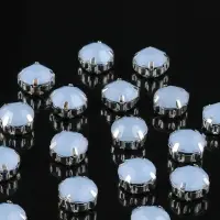 Стразы пришивные &laquo;Шатон&raquo;, круглые, в цапах, d=10 мм, 20 шт., голубые