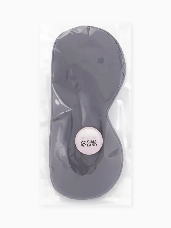 Маска для сна нейлон 22*10*1см с регул резинкой на уши серый накл ОТ