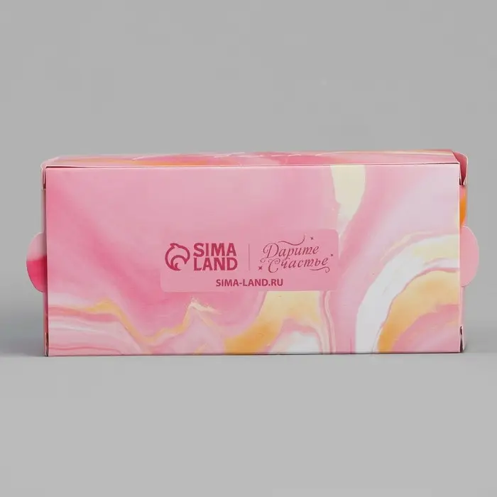 Коробка для макарун, кондитерская упаковка &laquo;Мрамор&raquo;, 12 х 5.5 х 5.5 см