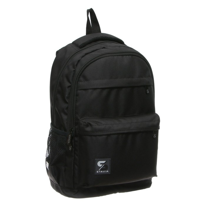 Рюкзак молодёжный, школьный, 41&times;28&times;15 см, эргономичная спинка, Stavia &laquo;Реалист&raquo; чёрный
