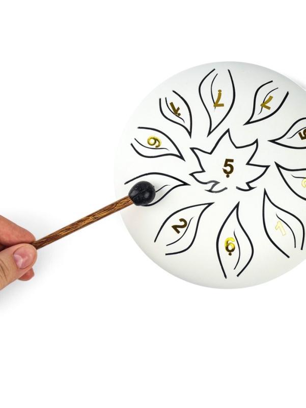 Глюкофон - музыкальный инструмент, цветок белый, 11 лепестков, 18 х 18 х 11 см