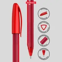 Ручка шариковая ErichKrause U-108 Original Stick, узел 1.0 мм, чернила красные, супермягкое письмо, длина линии письма 1000 метров