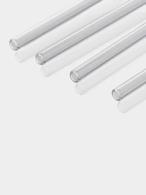 Набор трубочек из боросиликатного стекла с ершиком "Симпл", 4 трубочки, 1 ершик