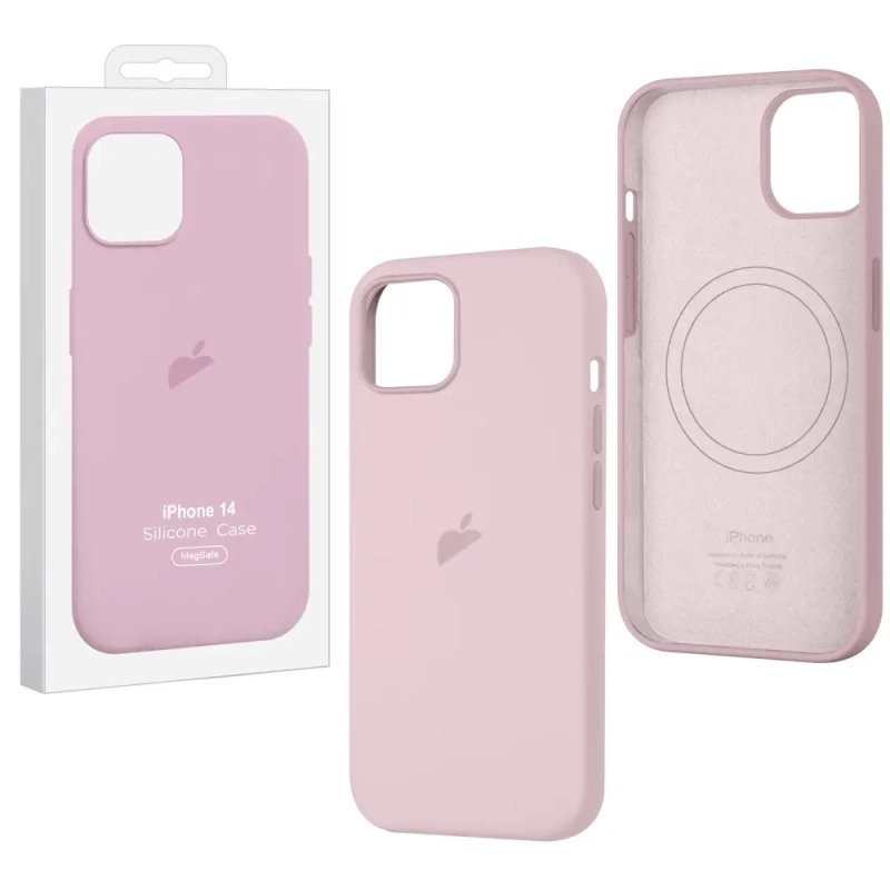 Чехол iPh 14 Silicon Case 100% ORG Chalk Pink