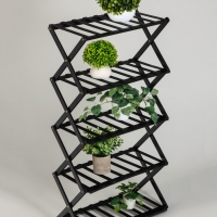 Подставка для цветов Greengo, 5 полок, 50 &times; 25 &times; 89 см, напольная, бамбук, чёрная