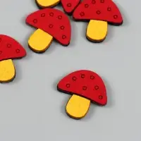 Декор для творчества иск. замша "Грибочки-мухоморчики" МИКС 2,3х2,4 см