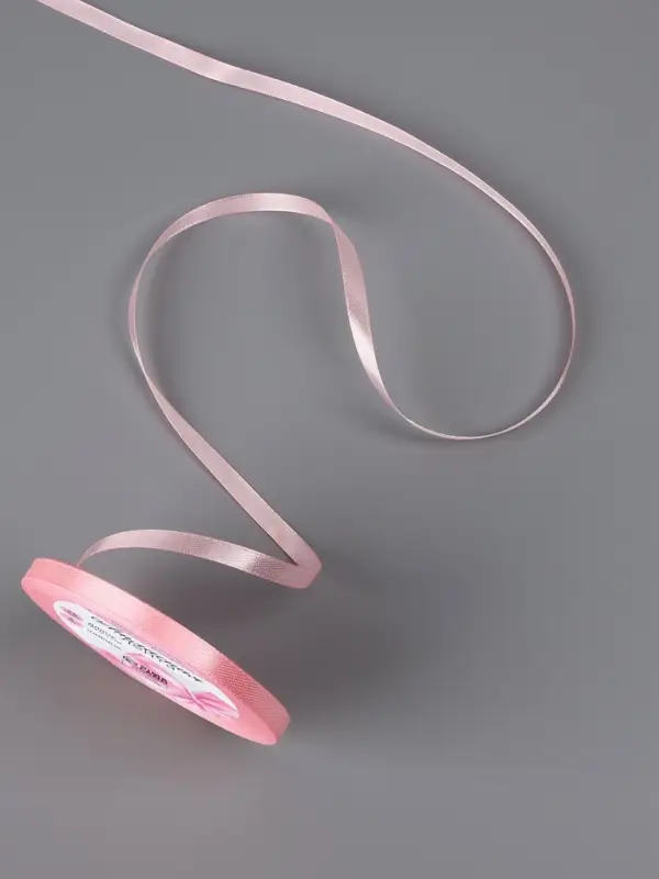 Лента атласная, 6 мм &times; 23&plusmn;1 м, розовая №04