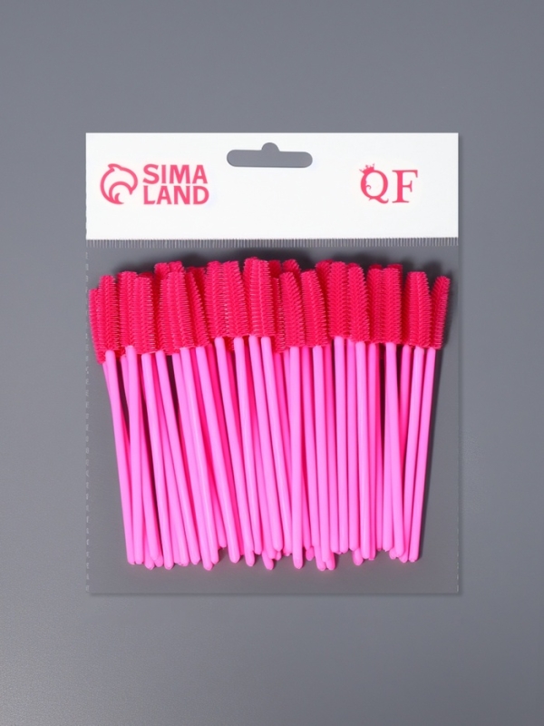 Щёточки для бровей и ресниц, силиконовые, набор - 50 шт, 10,5 см, цвет розовый Щёточки для бровей и ресниц, силиконовые, набор - 50 шт, 10,5 см, цвет розовый