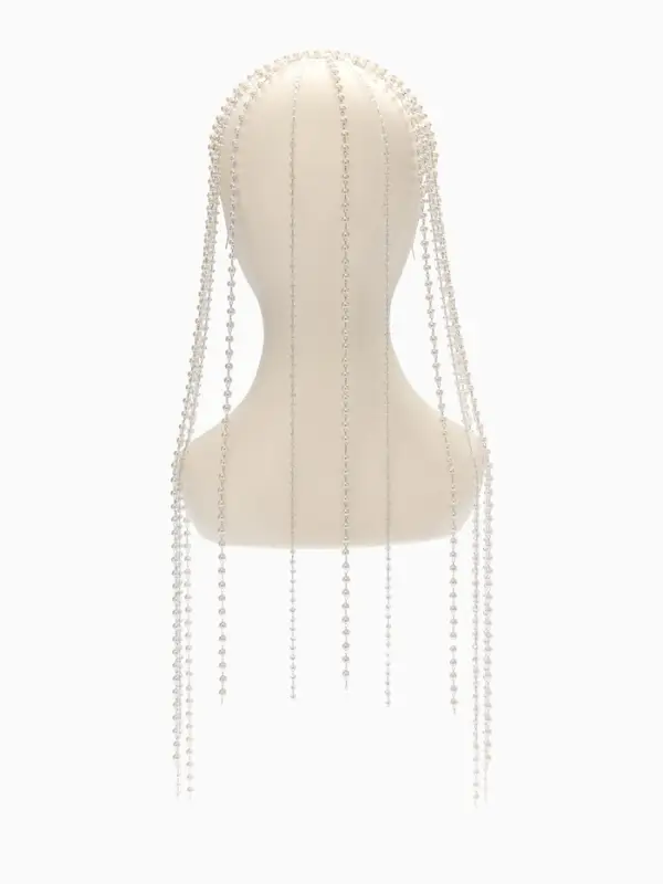 Украшение для волос &laquo;Паутина&raquo;, 50 см, белое в серебре