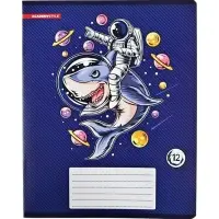 Тетрадь 12 листов, в линейку &laquo;Космическое приключение&raquo;, мелованный картон, МИКС