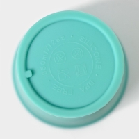 Стакан с крышкой и трубочкой, 350 мл, 9&times;9&times;13,5см, цвет голубой