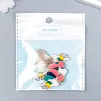 Декор для творчества металл, эмаль &laquo;Единорог с радужной гривой&raquo;, 3&times;2 см