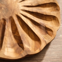 Менажница "Раковина"  дерево Джати, 24х24х3 см, цв. коричневый