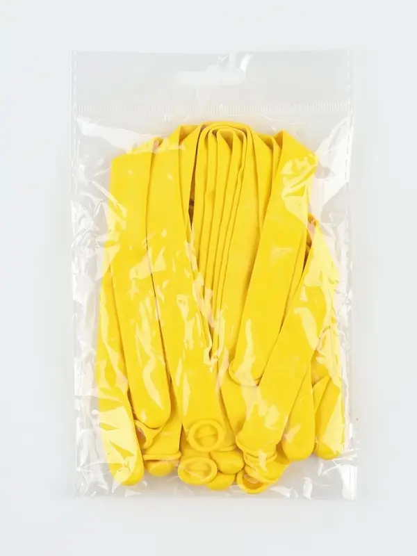 Воздушные шары для моделирования 125 см, d=7.5 см, 10 шт., жёлтые