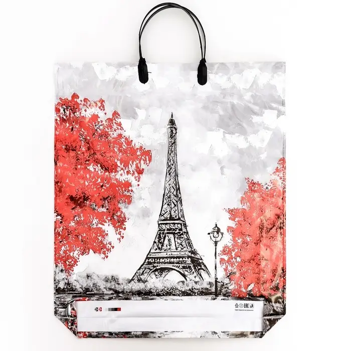 Пакет "Моменты", полиэтиленовый с пластиковой ручкой, 37,5х44см, 90 мкм