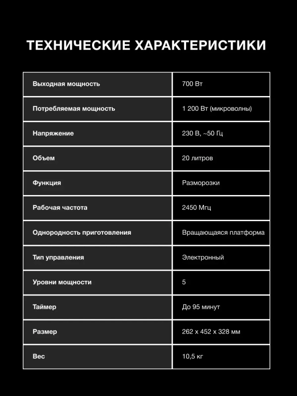 Микроволновая Печь HYM-D3033 20л. 700Вт черный