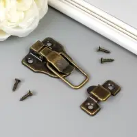 Замок металл для шкатулок. сундуков бронза + гвозд. набор 3 шт 5,8х4х1 см