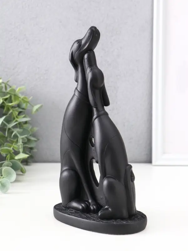 Фигура "Пара собачек" 23 см, черный