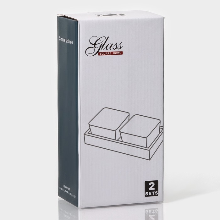 Менажница стеклянная Magistro &laquo;Званый прием&raquo;, 2 секции, 250 мл, 22,5&times;10,3&times;6 см