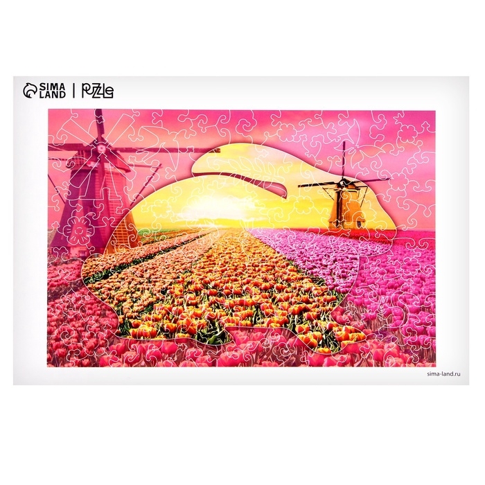 Пазлы деревянные фигурные &laquo;Цветущие тюльпаны&raquo;, 142 элемента