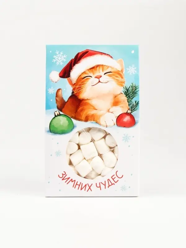 Маршмеллоу в коробке с вырубкой "Зимних чудес", 55 г