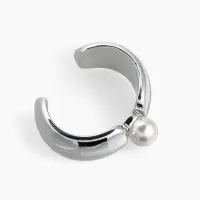 Браслет манжета &laquo;Жемчуг&raquo;, цвет белый в серебре