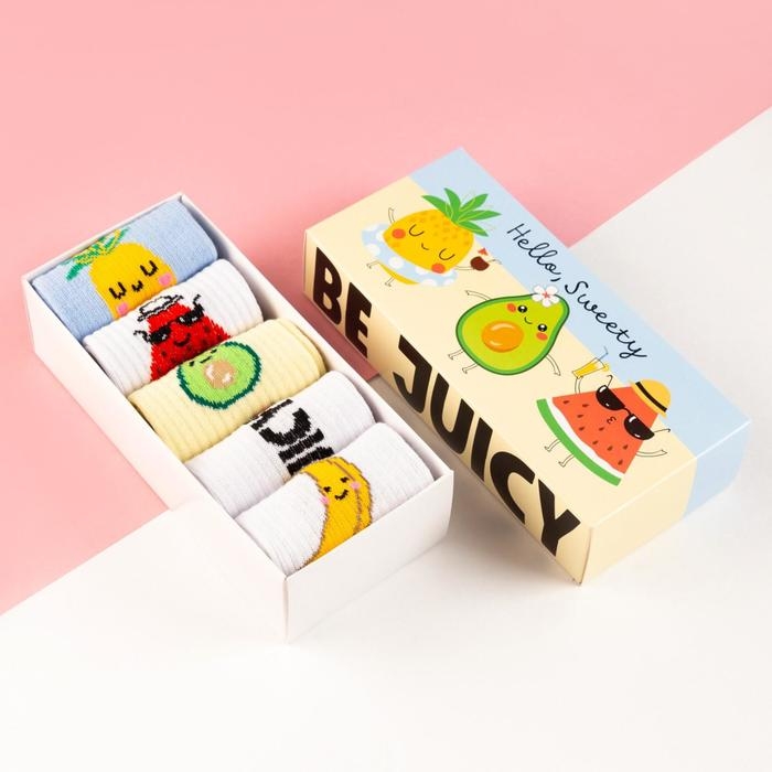 Набор женских носков KAFTAN Набор женских носков KAFTAN "Be juicy“ 5 пар, р. 36-39 (23-25 см)