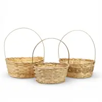 Набор корзин 3 шт 22х18x10 24х19x10 27х21x10 см ручка h=24/26/28 см натур