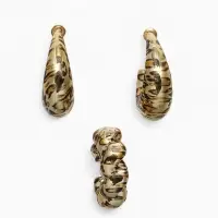 Набор серьги и каффы "Леопард" жгутик, цвет золото