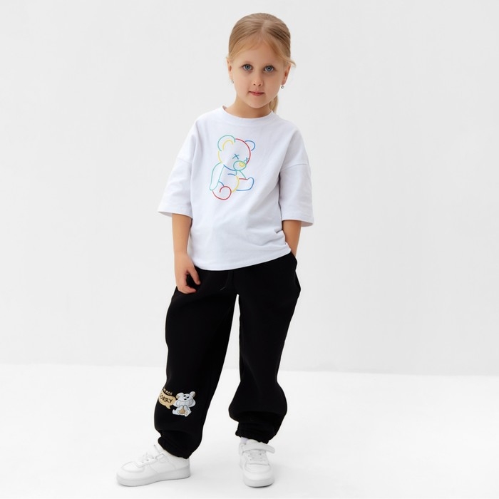 Брюки детские MINAKU: CRUSH, цвет чёрный, рост 110 см